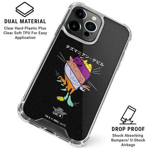 Looney Tunes Tasmanian Devil Sliced Juxtapose iPhone 16 Pro Clear Case
